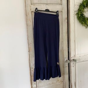 Matilda Jane navy cropped ruffled pants
